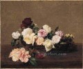 Una cesta de rosas pintor de flores Henri Fantin Latour